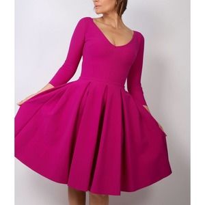 Chiara Boni Vibrant Pink Midi Dress